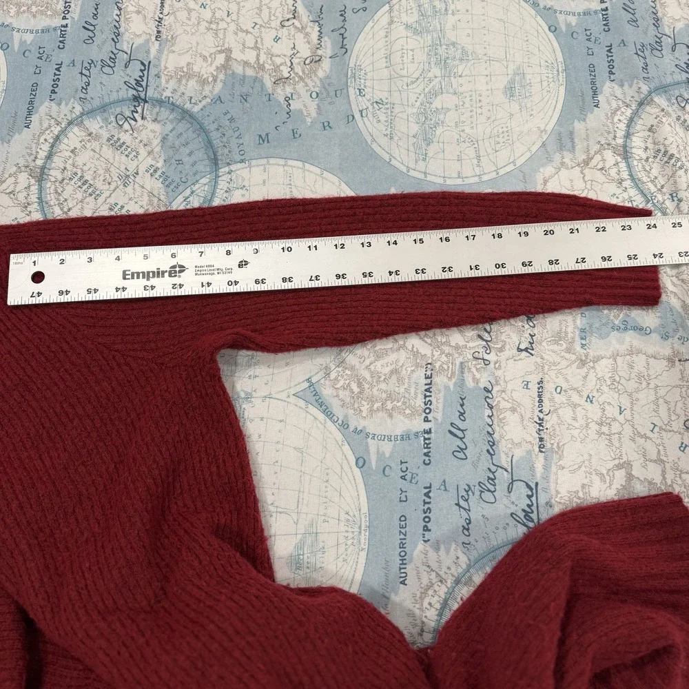 Torrid Vegan Cashmere Sweater Mini‎ Dress Rhubarb Red V-Neck Ribbed Knit 2 - Picture 13 of 16